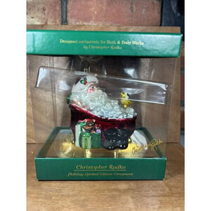 Christopher Radko Twas the Night After Christmas Santa Bathtub Ornament & Ducky